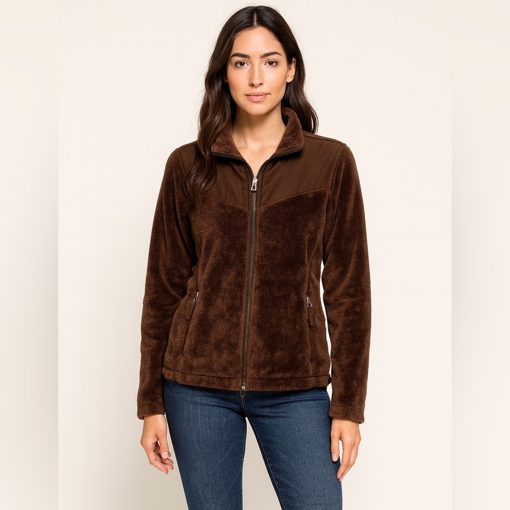 SNOZU Gorpcore Performance Fleece Jacket Brown Size Medium